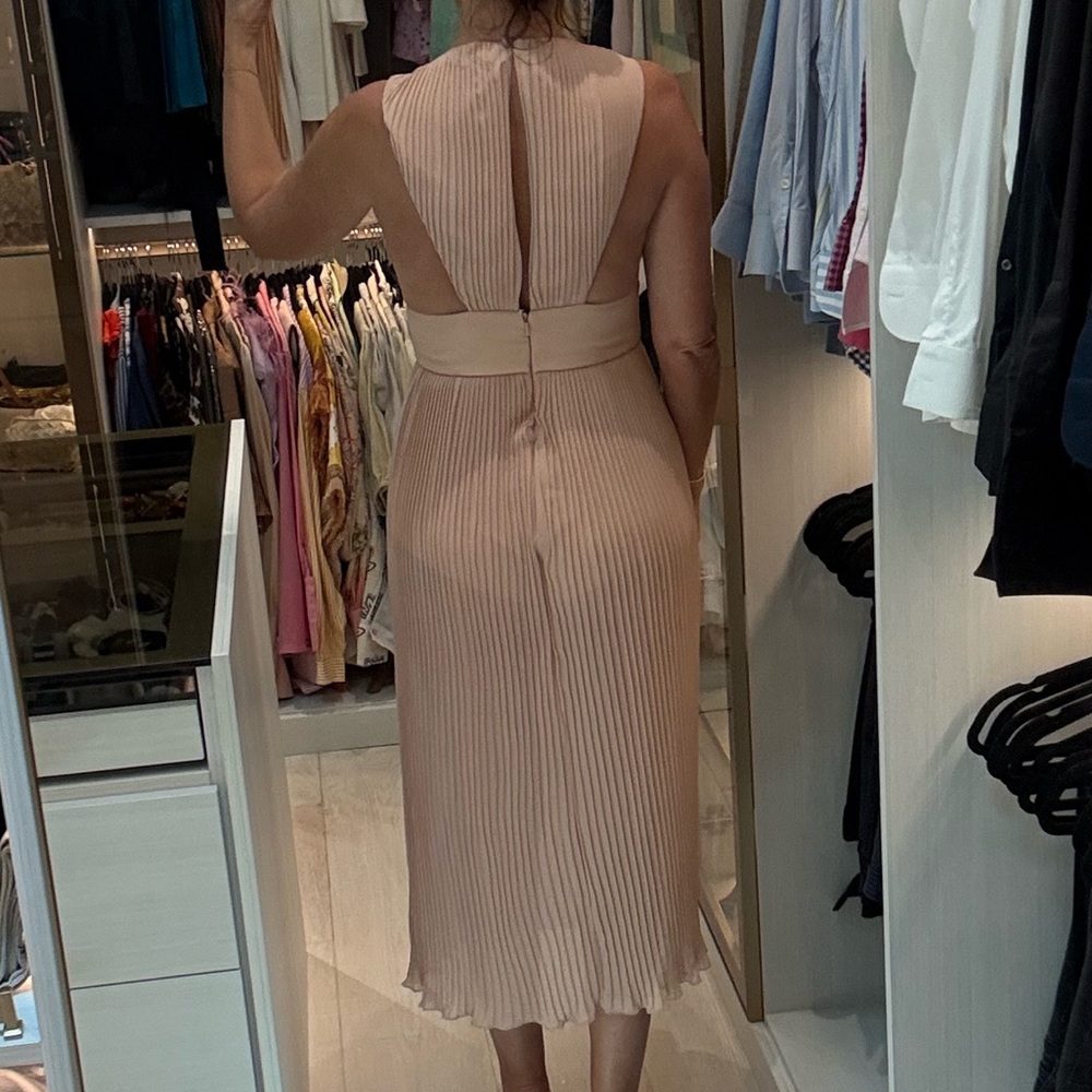 Elegant Pleated Dress in Cream
